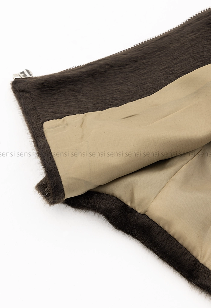 کراپ کت جلو زیپ پوست کد1005195